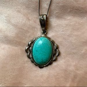 Turquoise and Silver Pendant